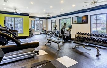 Fitness center with free weights